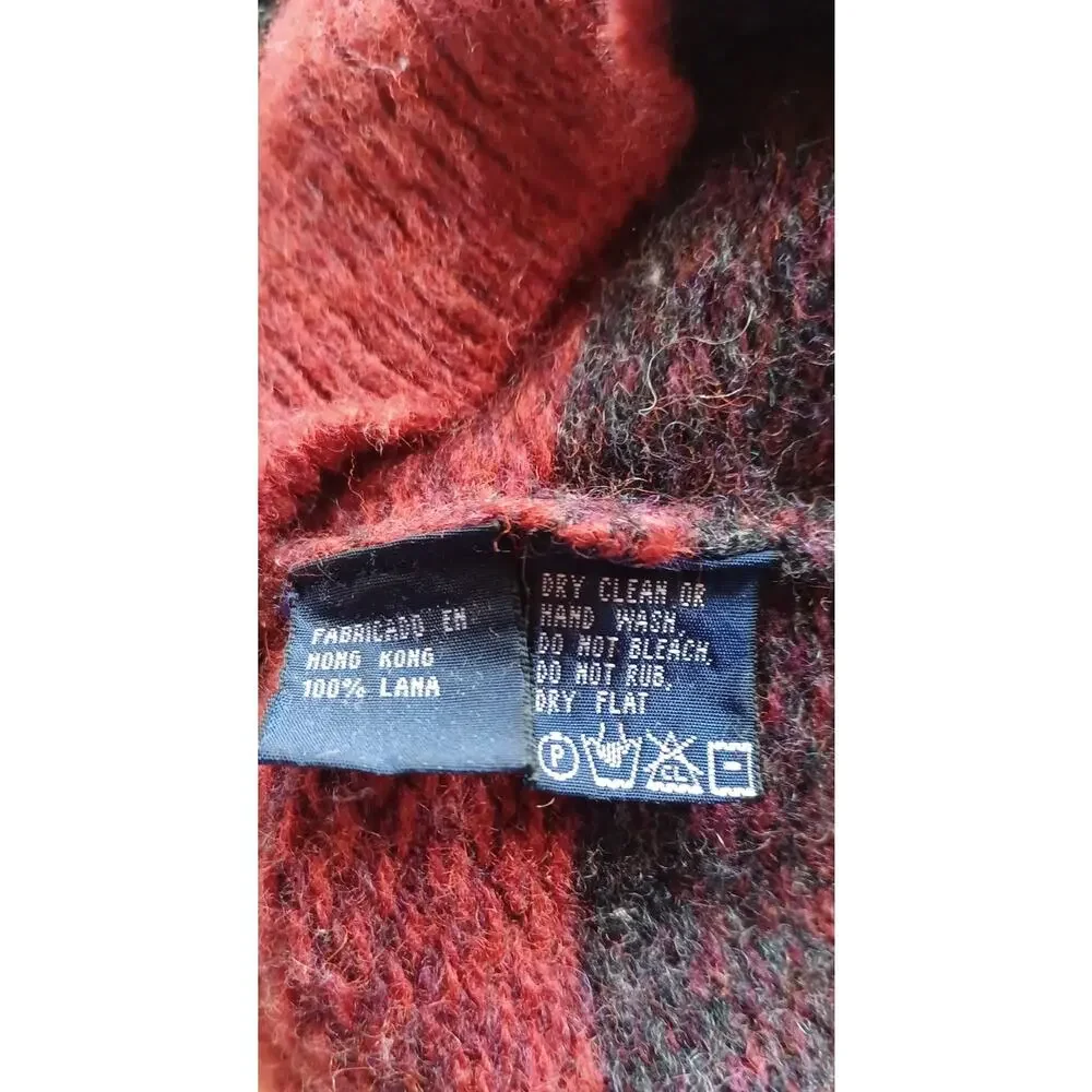 Retro 90s Grunge Men's Medium Fuzzy Wool Ombre Stripe Pullover Sweater Indie Y2K - Picture 6 of 6
